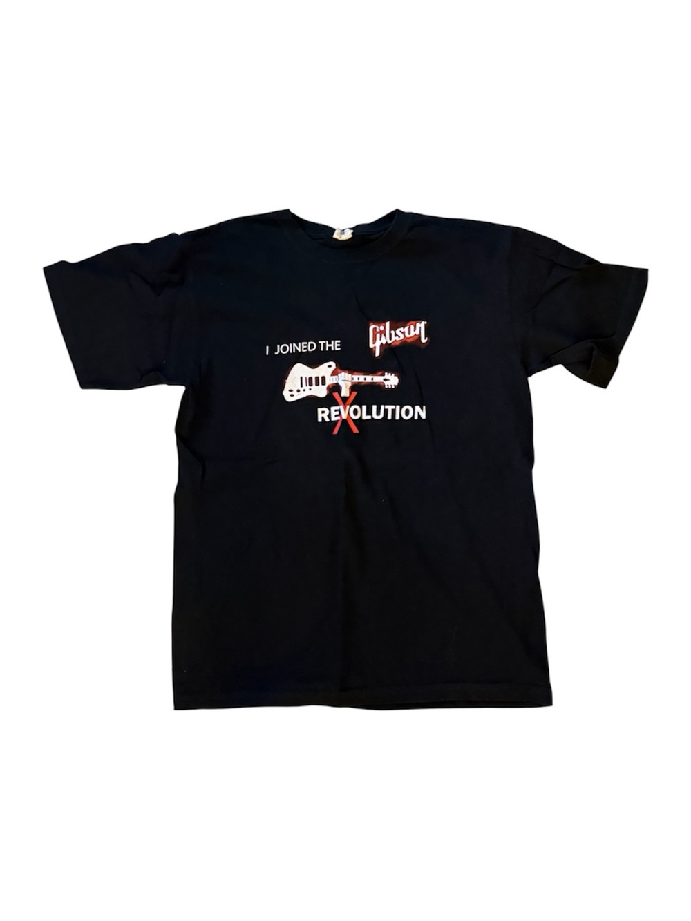 Vintage Gibson Guitar I Joined The Revolution Promo T-Shirt Anvil Medium Black
